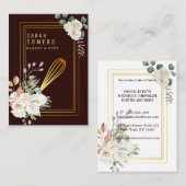 Modern Gold Glitter Whisk Bakery Visitekaartje (Voorkant / Achterkant)