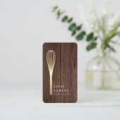 Modern Gold Glitter Whisk Bakery Visitekaartje (Staand voorkant)