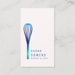 Modern Gold Glitter Whisk Bakery Visitekaartje