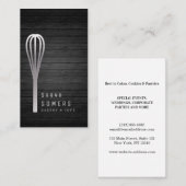 Modern Gold Glitter Whisk Bakery Wooden Visitekaartje (Voorkant / Achterkant)