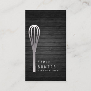 Modern Gold Glitter Whisk Bakery Wooden Visitekaartje