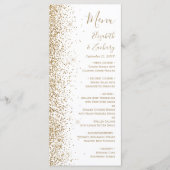 Modern Gold Glitter White Wedding Menu (Voorkant)