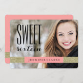 MODERN GOLD GLITTER | ZACHTE ZES PARTIJ KAART (Voorkant / Achterkant)