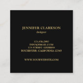 Modern Gold gouden glitter stijlvol professioneel Vierkante Visitekaartje (Achterkant)