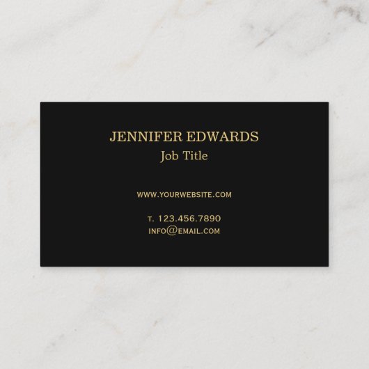 Modern Gold gouden glitter stijlvol professioneel Visitekaartje (Achterkant)