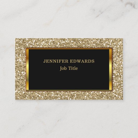 Modern Gold gouden glitter stijlvol professioneel Visitekaartje (Voorkant)