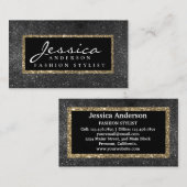 Modern Gold gouden glitter stijlvol visitekaartje (Voorkant / Achterkant)