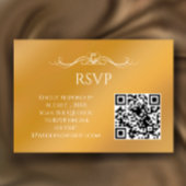 Modern Gold Gradient Custom QR Code Wedding RSVP Kaartje