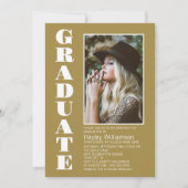 Modern Gold Graduation Party Kaart (Voorkant)