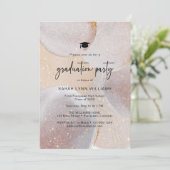 Modern Gold Graduation Party Kaart (Staand voorkant)