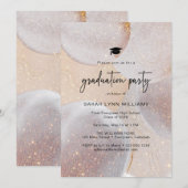 Modern Gold Graduation Party Kaart (Voorkant / Achterkant)