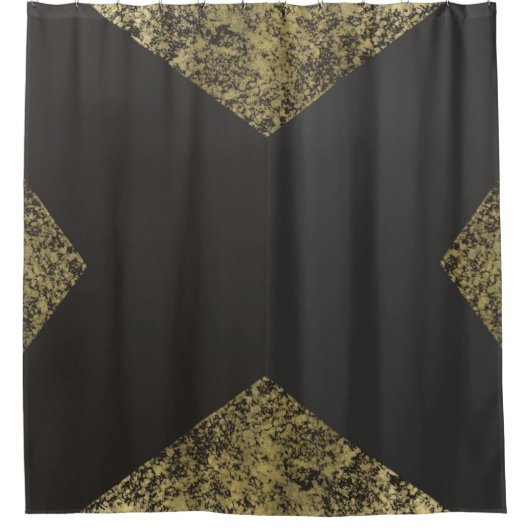 Modern Gold & Gray Chic Douchegordijn (Voorkant)