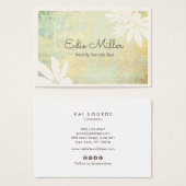 Modern Gold Green Abstract Floral Script Font Visitekaartje (Voorkant /achterkant)