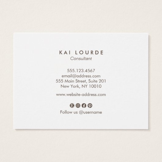 Modern Gold Green Abstract Floral Script Font Visitekaartje (Achterkant)