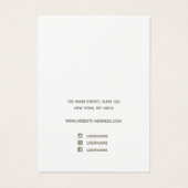 Modern Gold Green Abstract Floral Script Font Visitekaartje (Achterkant)