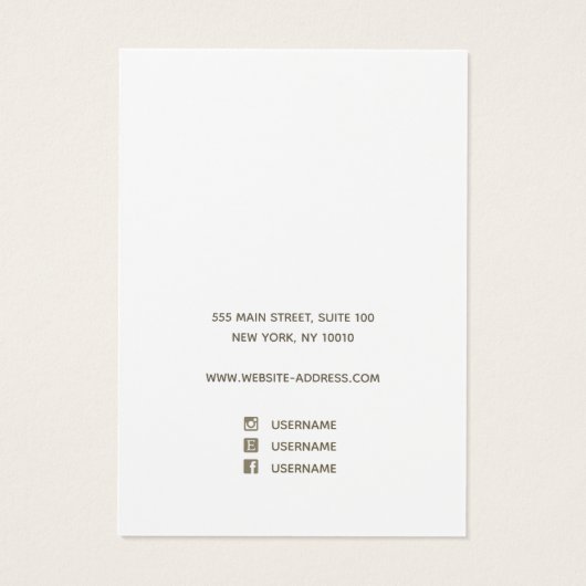 Modern Gold Green Abstract Floral Script Font Visitekaartje (Achterkant)