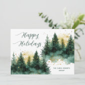 Modern Gold Green Business Christmas Feestdagenkaart (Staand voorkant)