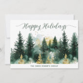 Modern Gold Green Business Christmas Feestdagenkaart (Voorkant)