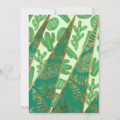 Modern Gold Green Cactus Palm Leaf Geometric Kaart (Achterkant)