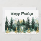 Modern Gold Green Happy Holidays Business Feestdagenkaart (Voorkant)