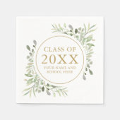 Modern Gold Greenery laat Afstuderen van olievlekk Servet (Voorkant)