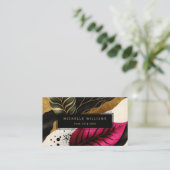 Modern Gold Greenery Leaf Abstract Visitekaartje (Staand voorkant)