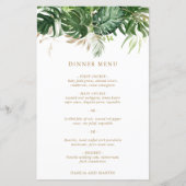 Modern Gold Greenery Tropical Wedding Menu (Voorkant)