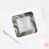Modern Gold & Grey Agate Geode Gemstone Birthday Vierkante Sticker (Envelop)