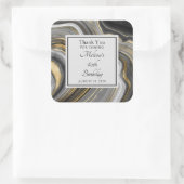 Modern Gold & Grey Agate Geode Gemstone Birthday Vierkante Sticker (Tas)