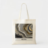 Modern Gold & Grey Agate Geode Gemstone Tote Bag (Voorkant)