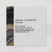 Modern Gold & Grey Agate Geode Gemstone Vierkante Visitekaartje (Achterkant)