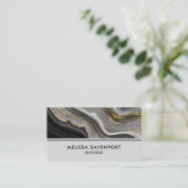 Modern Gold & Grey Agate Geode Gemstone Visitekaartje (Staand voorkant)