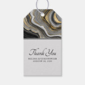 Modern Gold & Grey Agate Geode Gemstone Wedding Cadeaulabel (Voorkant)