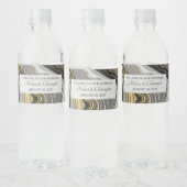Modern Gold & Grey Agate Geode Mineral Wedding Waterfles Etiket (Flessen)