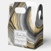 Modern Gold & Grey Agate Geode Wedding Bedankdoosjes (Geopend)