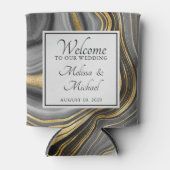 Modern Gold & Grey Agate Geode Wedding Blikjeskoeler (Voorkant)