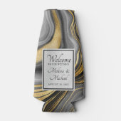 Modern Gold & Grey Agate Geode Wedding Flesjeskoeler (Voorkant)