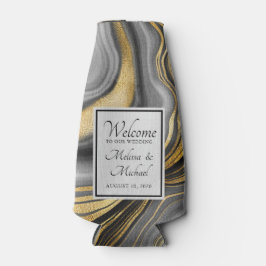 Modern Gold & Grey Agate Geode Wedding Flesjeskoeler