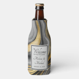 Modern Gold & Grey Agate Geode Wedding Flesjeskoeler