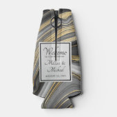 Modern Gold & Grey Agate Geode Wedding Flesjeskoeler (Achterkant)