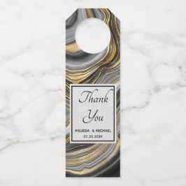 Modern Gold & Grey Agate Geode Wedding Flessenhanger