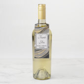 Modern Gold & Grey Agate Geode Wedding Flessenhanger (Op fles)