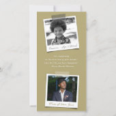 Modern Gold Grey Diagonal Stripes Photo Afstuderen Aankondiging (Achterkant)