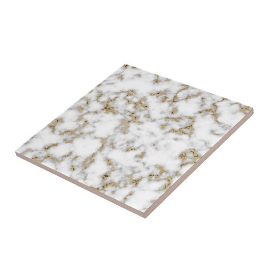 Modern Gold Grey White marmer Tegeltje (Zijkant)