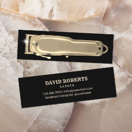 Modern Gold Hair Clipper Barber Shop Hairdresser Mini Visitekaartje