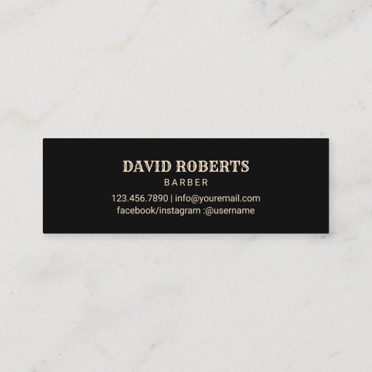 Modern Gold Hair Clipper Barber Shop Hairdresser Mini Visitekaartje (Achterkant)