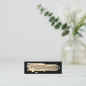 Modern Gold Hair Clipper Barber Shop Hairdresser Mini Visitekaartje (Staand voorkant)