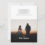 Modern Gold Hand-Lettered Photo Wedding Bedankkaart (Achterkant)