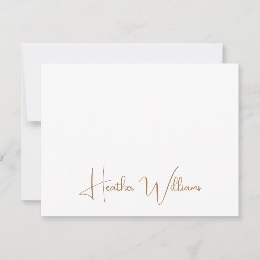 Modern Gold Handwritten Script Name Notitiekaartje (Voorkant)