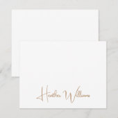 Modern Gold Handwritten Script Name Notitiekaartje (Voorkant / Achterkant)